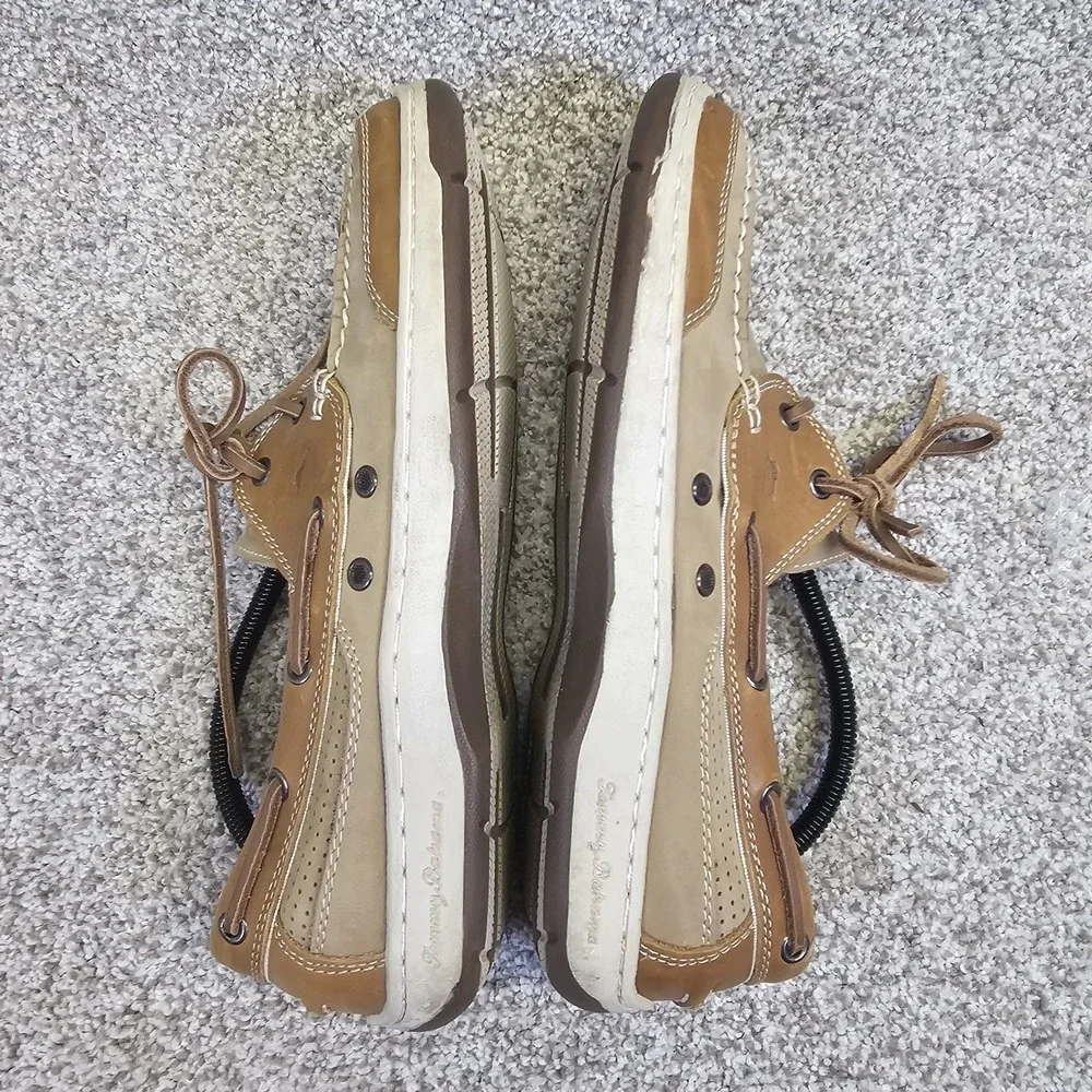 Tommy Bahama Captain‎ Mens Size 10M Leather Casual Boat Shoes Tan
